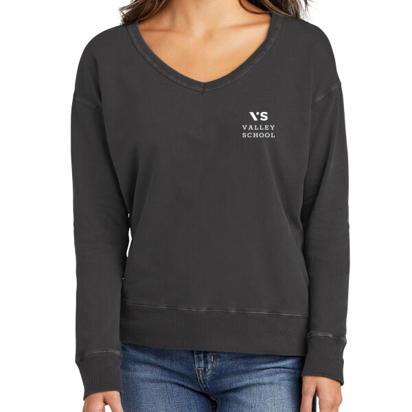 VS - Garment Dyed V Neck Sweatshirt Thumbnail